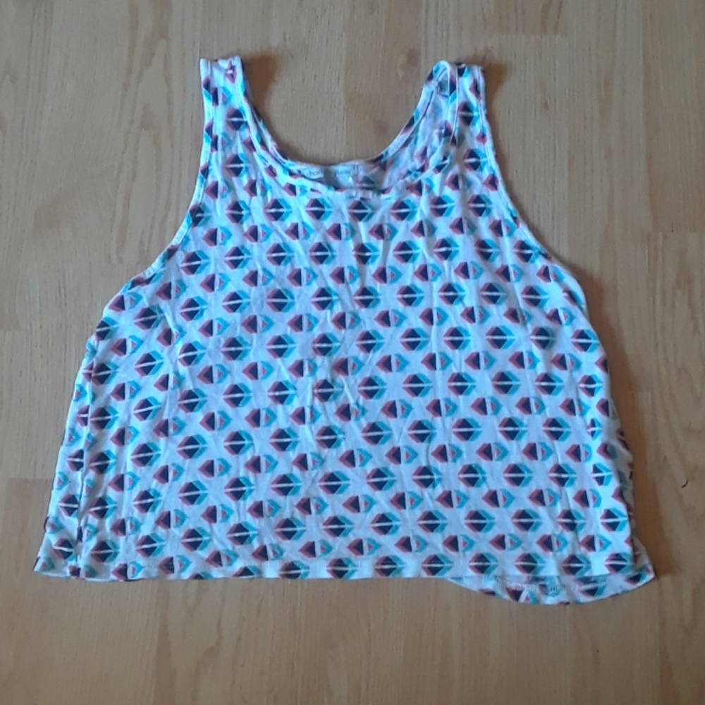 Open back printed crop top